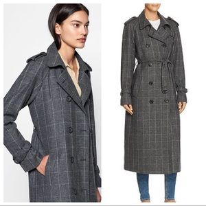 Equipment Grey Check Everton Trench Coat